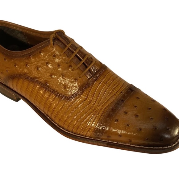 Stacy Adams Rodano Leather sole Lizard Cap Toe Oxford Shoes Tan 25527-240 main image 9